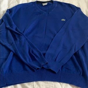 Men’s Blue Lacoste V-Neck Sweater, size 7